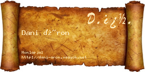 Dani Áron névjegykártya